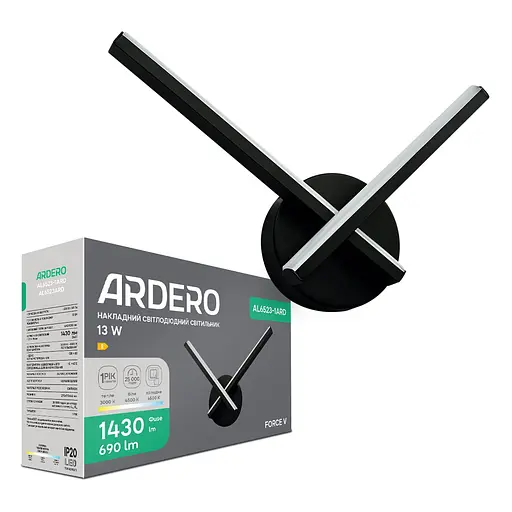 Світлодіодний накладний світильник Ardero AL6523-1ARD FORCE V 13Вт чорний - фото 1