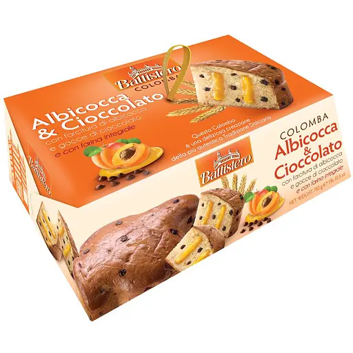 Colomba Battistero з абрикосовим кремом та шоколадними крихтами 750 г - фото 1
