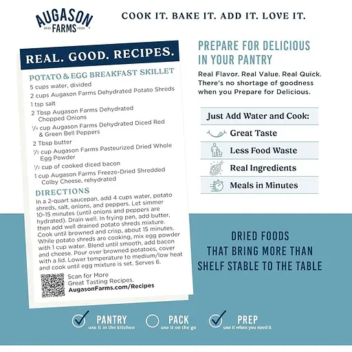 Сублимированные яйца для приготовления омлета Augason Farms с большим сроком годности 10 лет 57 порций - фото 3