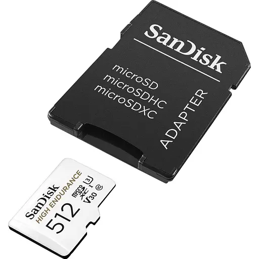Карта памяти SanDisk microSDXC High Endurance 512GB UHS-I U3 V30 + SD Adapter (SDSQQNR-512G-GN6IA) (136567) - фото 2