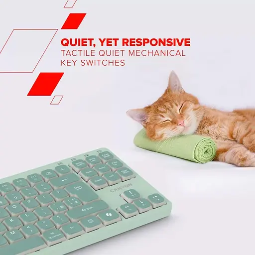 Клавіатура Canyon Keyboard OnType 10 Low Profile EN Wired Green (CNS-HKB10GR) - фото 6