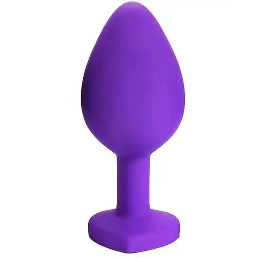 Силіконова анальна пробка з кристалом SKN-KSIL-08M (розмір M), Фіолетовий - фото 3