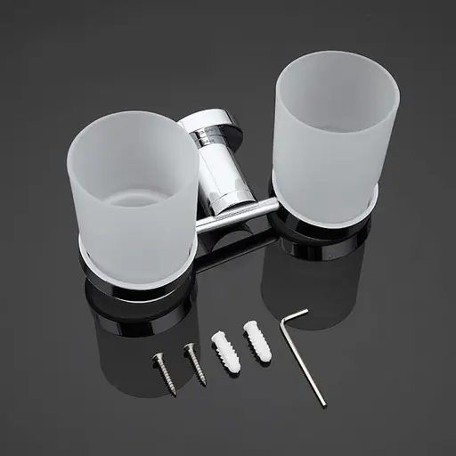 Склянка для зубних щіток подвійна Gappo G1808 латунь хром - фото 3