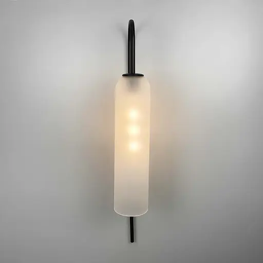 Настінний дизайнерський світильник-репліка Line F у чорному корпусі Арт. W 101/1 BK+WT - фото 6