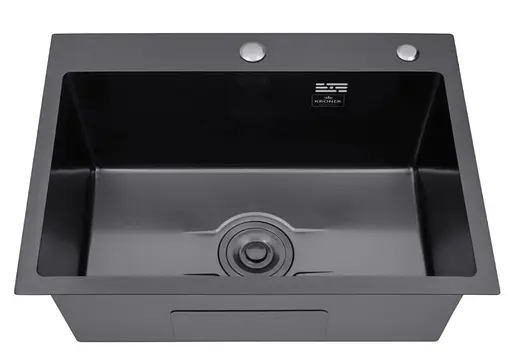 Кухонна мийка Kroner KRP Derby - 5843HM ​​PVD (2,5/0,5 мм) (CV027241) - фото 2