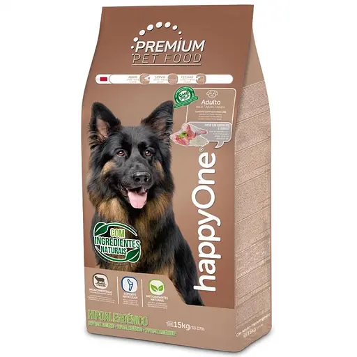 Сухой корм для собак happyOne Premium Adult Dog Hypoallergenic гипоаллергенный с ягненком 15 кг - фото 1