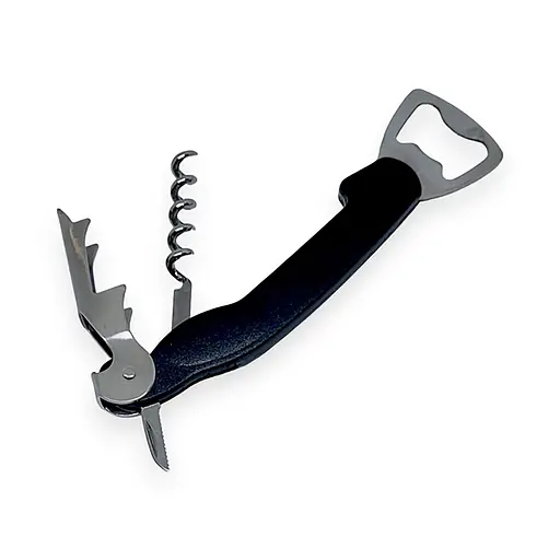 Універсальна відкривачка консервний ніж зі штопором металевий 3 в 1, Kitchen Master Синій 87725 - фото 2