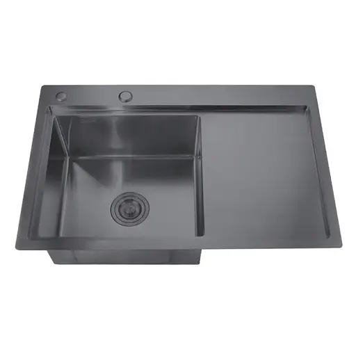 Кухонна мийка Zerix ZH7849L-215 Nano-Black MX1590, Графит - фото 1