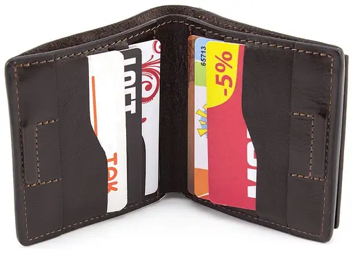 Мужской кожаный кошелек Grande Pelle 11.5х11.5х3 см acs0024456 - фото 2