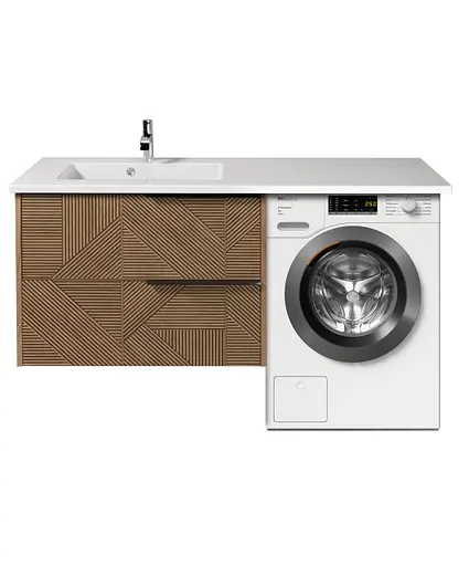 Тумба Мойдодир Cubic 80-A Adam 140 L підвісна з крилом над пральною машиною - фото 4