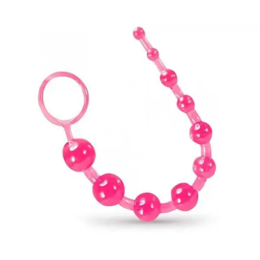 Силіконове анальне намисто фігурне 31 см 2,6 см рожеве - фото 1