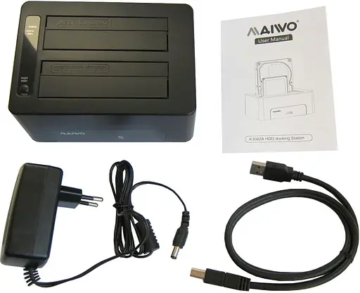 Внешний карман Maiwo клонир. для 2*HDD 2,5"/3,5" SATA/SSD через USB3.0 (K3082A) - фото 3