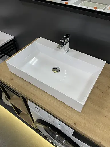 Раковина Adamant умывальник SLENDER искусственный камень прямоугольная - фото 6