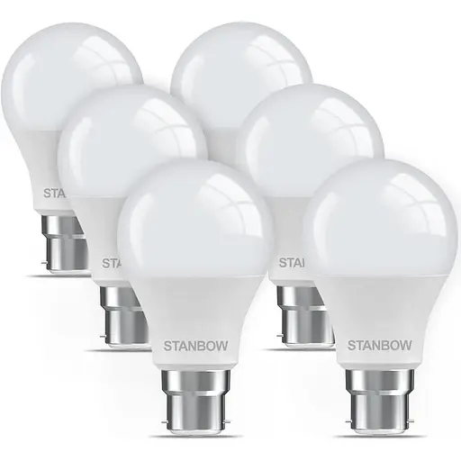 Лампа LEDYA B22 Bayonet 60 Вт, еквівалентна, 9W 6000K Холодні білі світлодіодні лампи B22, 806 люмен, без затемнення, стандартна