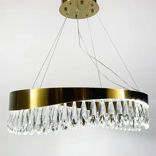 Подвесная люстра Xavier с хрустальными камнями Line.F Диаметр 60см - фото 3