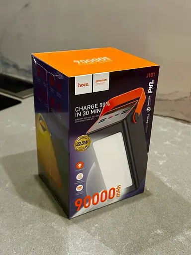 Зовнішній акумулятор Hoco J107 90000mAh PD20W+QC3.0 із лампою 22.5W (Чорний)Зовнішній акумулятор Hoco J107 90000mAh PD20W+QC3.0 із - фото 9