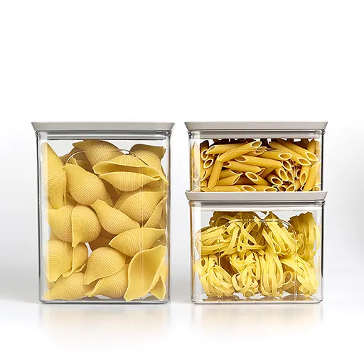 Набор из 3-х прямоуголь.герм.емкостей TOSCA бело-серый(0,7л+1,2л+2,2л) (55683) - фото 3