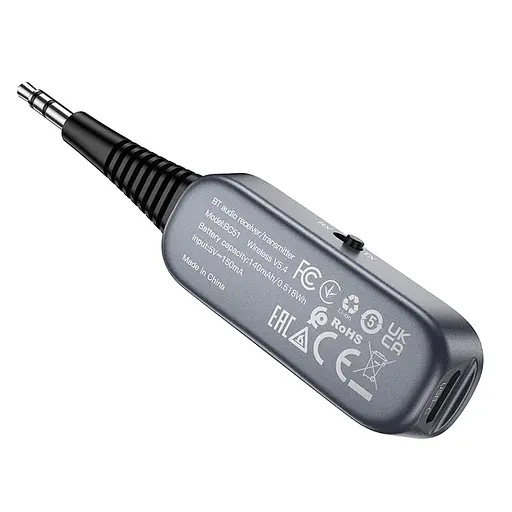Bluetooth ресивер BOROFONE BC51 Clear way AUX BT audio receivertransmitter Metal Grey - фото 7