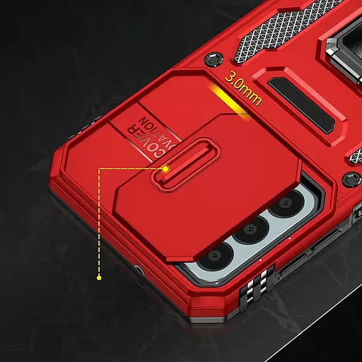 Ударостійкий чохол Epik Camshield Army Ring для Samsung Galaxy A26 5G Червоний / Red - фото 5