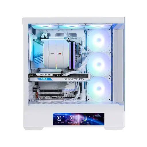 Zalman Корпус P40 DS без БЖ, 2xUSB3.0, 1x Type C, 3x120мм ARGB Reverse, 1x120мм ARGB, VGA 420мм, LCS ready, TG Side/Front Panel, Display, ATX, білий - фото 6