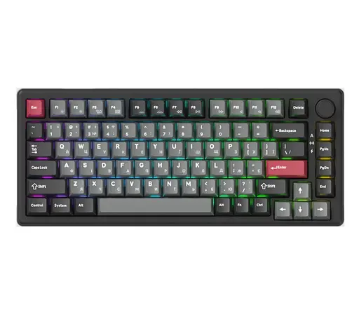 Клавіатура ігрова механічна GamePro MK-266-BK Asgard Yord Keychron Super Red Switch Bluetooth 5.2/2.4 ГГц/USB Black - фото 1