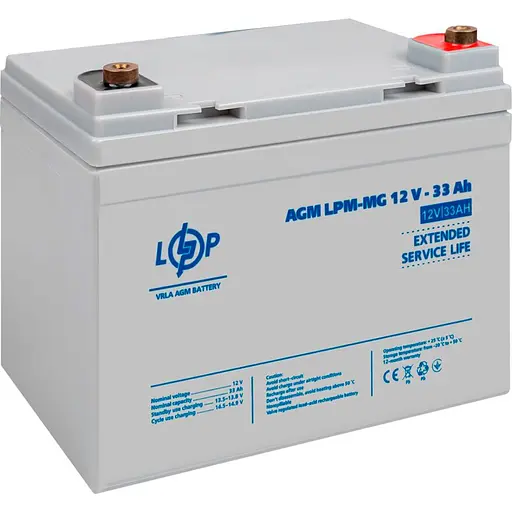 Акумулятор LogicPower AGM-MG 12V/33Ah/396Wh (30031) [125769] - фото 4