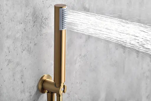 Душова система прихованого монтажу з термостатом Imex Monza PVD матове золото GTM039/OC, Золотий - фото 4