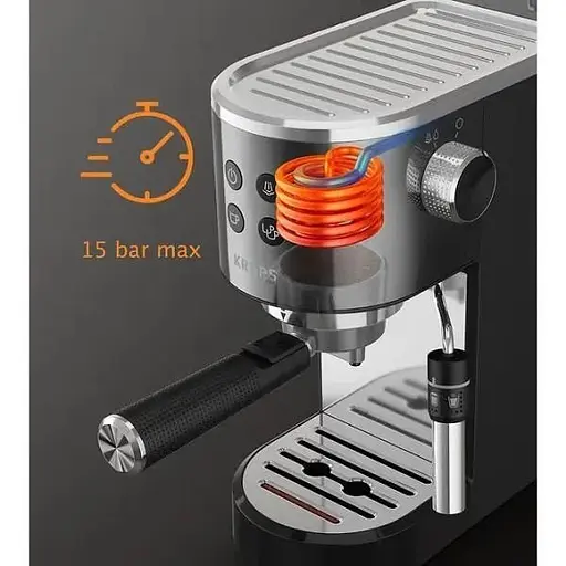 Рожковая кофеварка эспрессо Krups Virtuoso+ Pump XP444G10 - фото 3