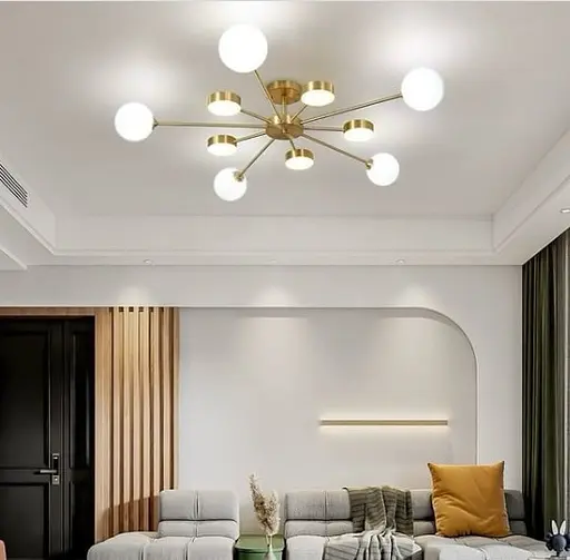 Светодиодная люстра Яркая 8920 (Золотистая) на 10 плафонов