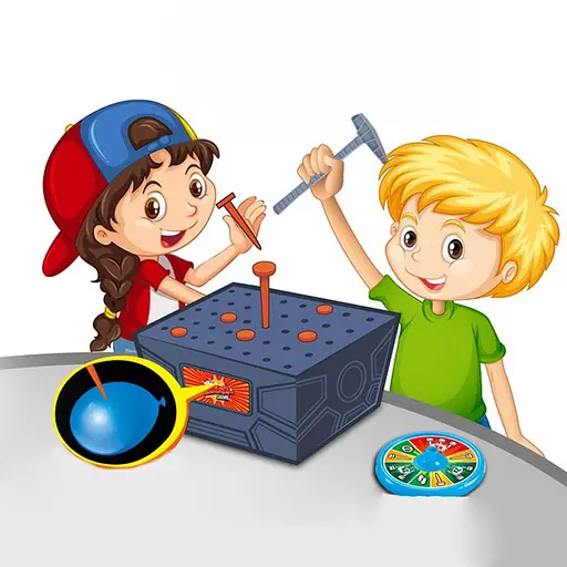 Настольная интерактивная игра Ummi 707-88 Игра с гвоздями и молотком, синяя - фото 6