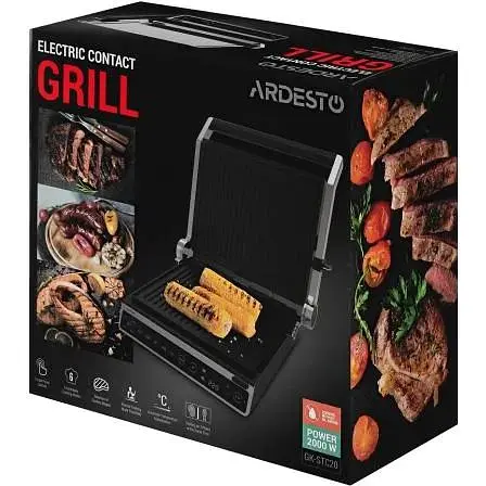 Електрогриль Ardesto GK-STC20 Black/Silver 2000W - фото 6