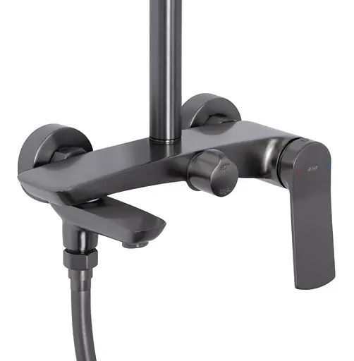 Душевая система универсальная Qtap Slavonice Gunmetal Black PVD с изливом QTSLA111GMB45910 - фото 2