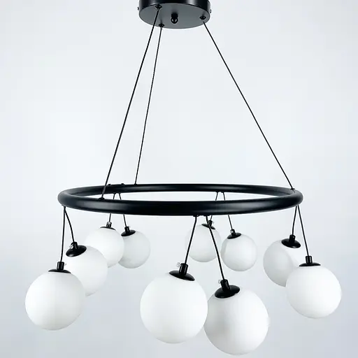 Подвесная люстра-кольцо Magic Beans на 10 плафонов d 60 Line.F SG 18/10 BK - фото 7