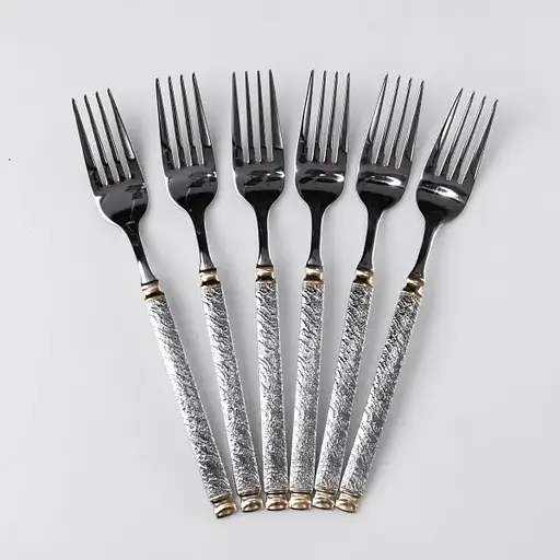 Набор столовых вилок Yiwu 6 штук из нержавеющей стали 21 см вилки кухонные столовые приборы классический стиль HP-16978-06 - фото 1