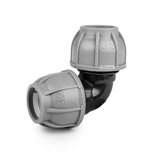 Коліно Bradas для труб PE 32 x 32 мм PN10 (DSRA10K3232) - фото 1