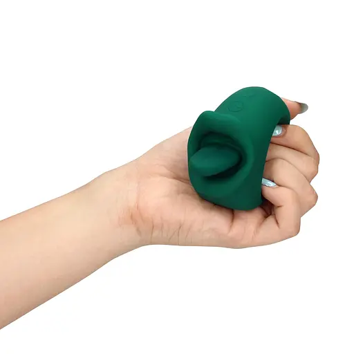 Вібратор для клітора Loveline Licking and Vibrating Clitoral Stimulator зелений - фото 8