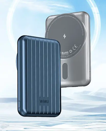 Зовнішній акумулятор Wiwu Trunk Series Magnetic PP02 Wireless Charger 5000mAh 20W Blue [104340] - фото 6