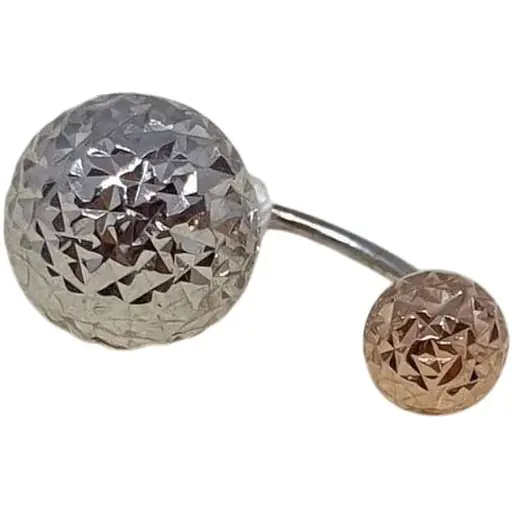 Золота сережка-пірсинг Favoritum з гравіюванням. 320129_9_А_БК