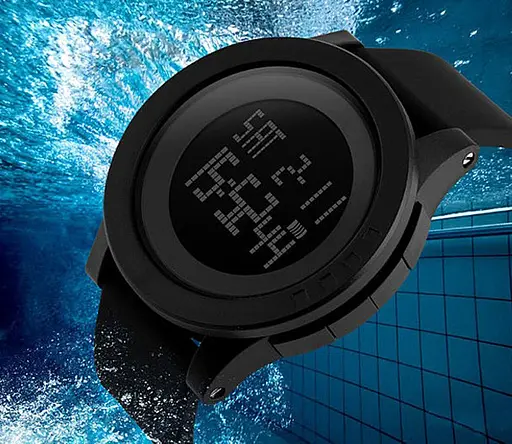 Наручний годинник Skmei 1193 з підсвічуванням Чорний - фото 2