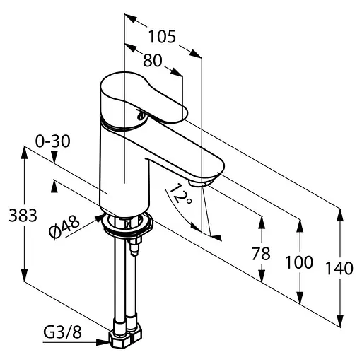 Змішувач для умивальника Kludi Objekta 321260575 - фото 2