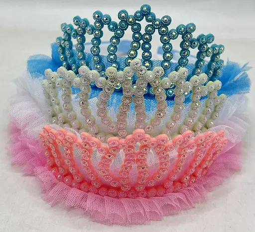 Обруч на голову Корона ажурная со стразами, 640-5 (В ассортименте) - фото 2