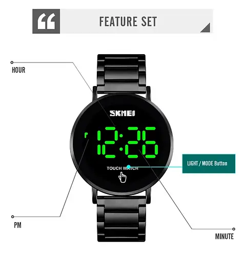 Наручний жіночий годинник Skmei 1550 Light II (Чорний) - фото 8