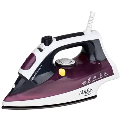 Праска Adler AD 5022, 3000 Вт, підошва з нержавіючої сталі, паровий удар 65 г/хв 1 шт. білий (30213-IS) - фото 1