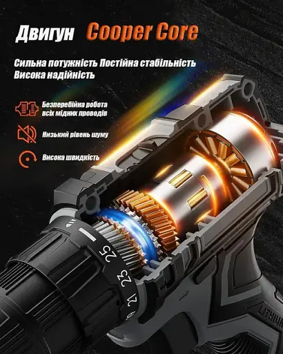 Акумуляторний дриль-шуруповерт FAHEFANA з батареєю 2000 мАh - фото 3