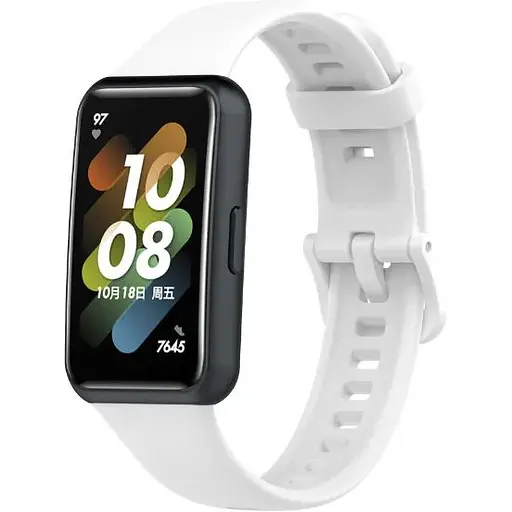 Ремінець DK для Huawei Band 7 Silicone Sport Band Classic (white) - фото 2