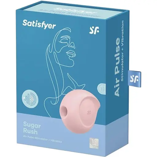Вакуумный клиторальный стимулятор с вибрацией Satisfyer Sugar Rush Рожевий
