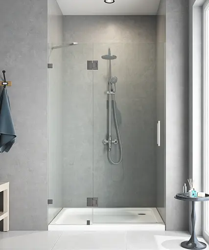 Дверь в нишу Koer SR SD04-120x200-TR-07 прозрачное стекло Easy Clean 10 мм, graphite KR5388, универсальная, прозрачная, графит - фото 8