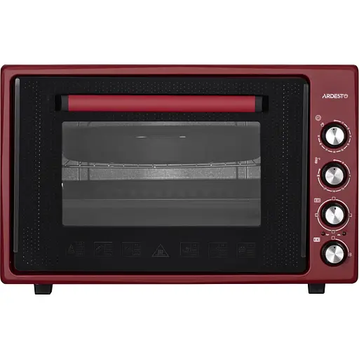Печь электрическая Ardesto 70 л, 2000 Вт, механич., двойное стекло, вертел, малиновый - фото 2