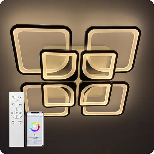 Люстра светодиодная 517 Light 3color с пультом 240Вт Черный (01758) - фото 4