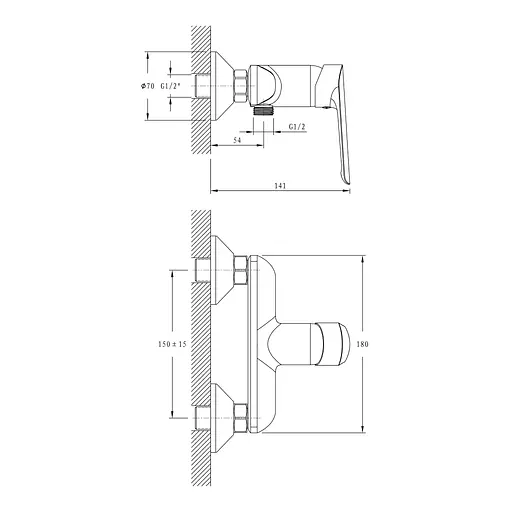 Смеситель для душа хром Imprese Odra f0338701BO Хром - фото 2